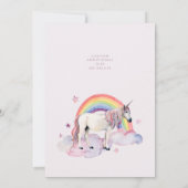 Rainbow Unicorn Boho Arch Birthday Party Girl Kaart (Achterkant)