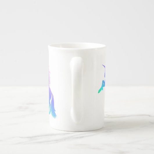 Rainbow Unicorn Bone China Mok (Achterkant)