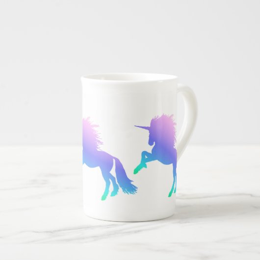 Rainbow Unicorn Bone China Mok (Voorkant rechts)