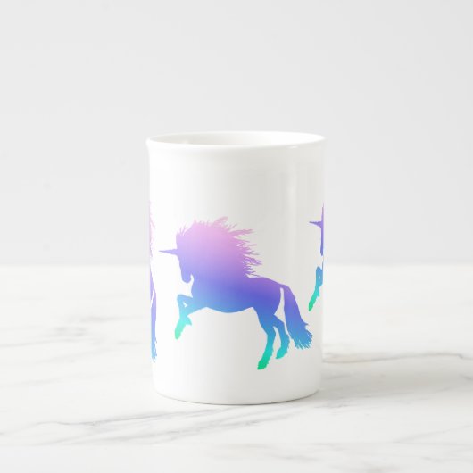 Rainbow Unicorn Bone China Mok (Voorkant)