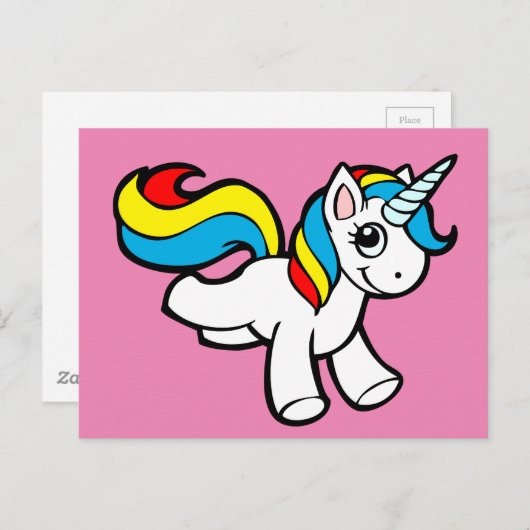Rainbow unicorn briefkaart (Voorkant / Achterkant)