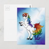Rainbow Unicorn Briefkaart (Voorkant / Achterkant)