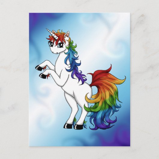 Rainbow Unicorn Briefkaart (Voorkant)