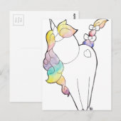 Rainbow Unicorn Briefkaart (Voorkant / Achterkant)