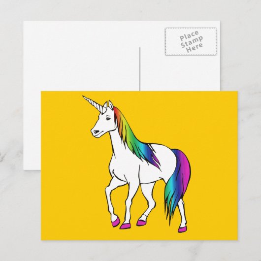 RAINBOW UNICORN BRIEFKAART (Voorkant / Achterkant)
