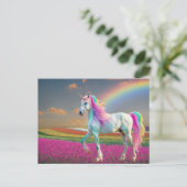 Rainbow Unicorn Briefkaart (Staand voorkant)