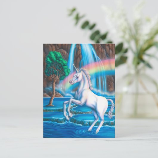 Rainbow Unicorn Briefkaart (Staand voorkant)