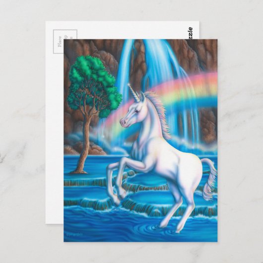 Rainbow Unicorn Briefkaart (Voorkant / Achterkant)