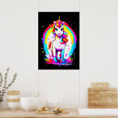 Rainbow Unicorn-Briefkaart Poster (Keuken)