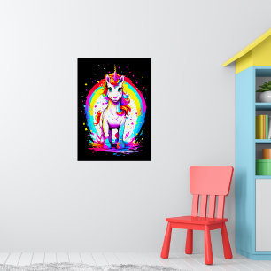 Rainbow Unicorn-Briefkaart Poster