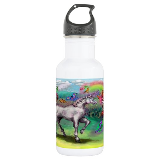 Rainbow Unicorn Butterflies Faeries Waterfles (Voorkant)
