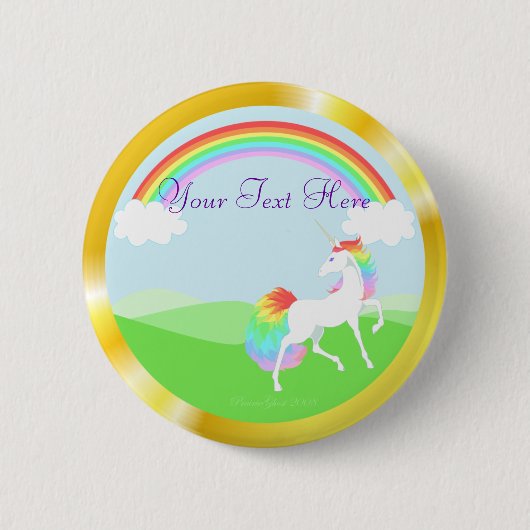Rainbow Unicorn Button (Voorkant)