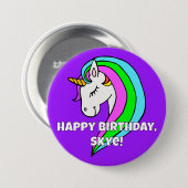 Rainbow Unicorn-Button Ronde Button 7,6 Cm (Voorkant /achterkant)