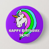 Rainbow Unicorn-Button Ronde Button 7,6 Cm (Voorkant)