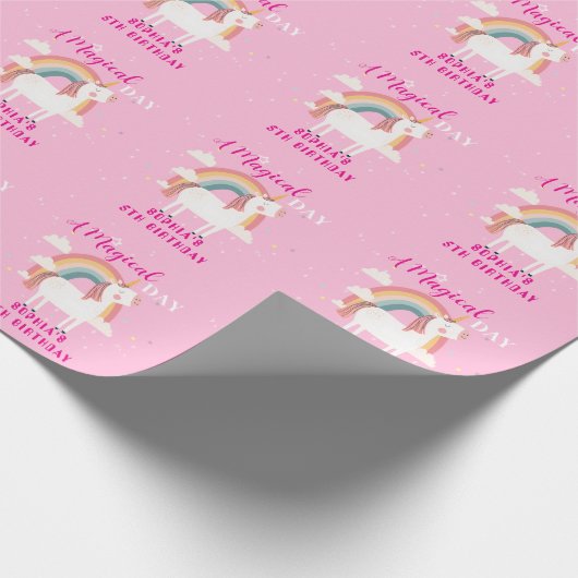 Rainbow Unicorn Cadeaupapier (Hoek)