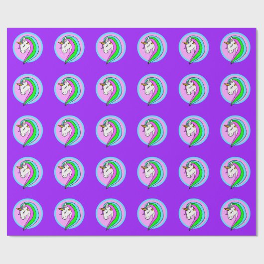Rainbow Unicorn Cadeaupapier (Vlak)