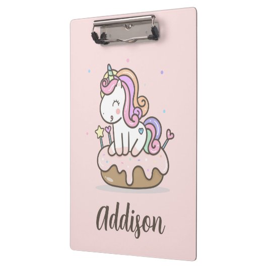 Rainbow Unicorn Cake gepersonaliseerd klembord (Links)