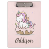 Rainbow Unicorn Cake gepersonaliseerd klembord (Voorkant)