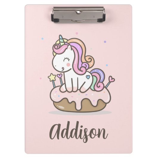 Rainbow Unicorn Cake gepersonaliseerd klembord (Voorkant)