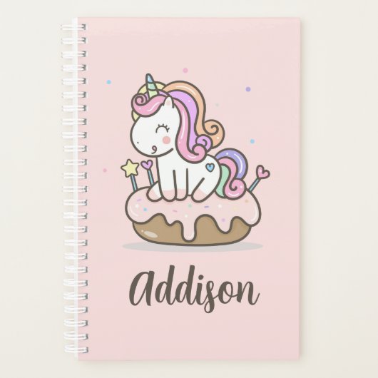 Rainbow Unicorn Cake Gepersonaliseerde Planner Not (Voorkant)