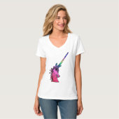 Rainbow Unicorn Cameo Emblem Graphic T-shirt (Voorkant volledig)