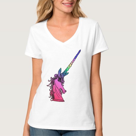 Rainbow Unicorn Cameo Emblem Graphic T-shirt (Voorkant)