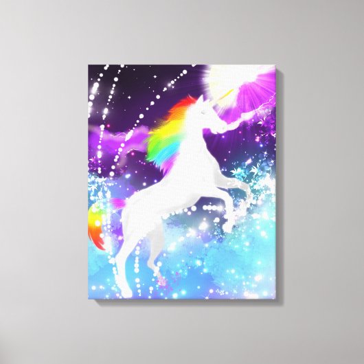 Rainbow Unicorn Canvas Afdruk (Voorkant)