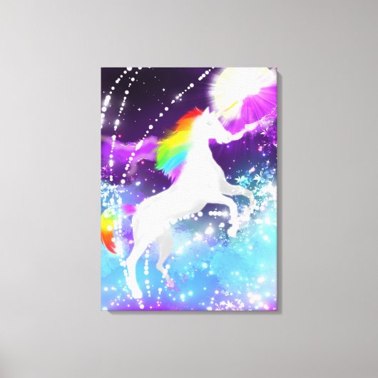 Rainbow Unicorn Canvas Afdruk (Voorkant)