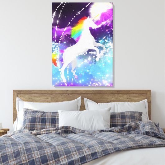 Rainbow Unicorn Canvas Afdruk (Insitu (Slaapkamer))
