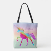 Rainbow Unicorn-Canvas tas (Achterkant)