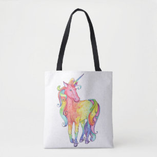 Rainbow Unicorn Canvas tas