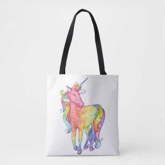 Rainbow Unicorn Canvas tas (Voorkant)