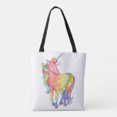 Rainbow Unicorn Canvas tas (Achterkant)