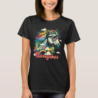 Rainbow Unicorn Caregiver T-shirt