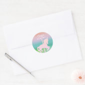 Rainbow Unicorn Carrousel Verjaardag Ronde Sticker (Envelop)
