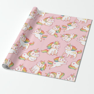 Rainbow Unicorn Cat Wrapping Paper Cadeaupapier