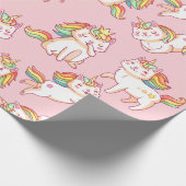 Rainbow Unicorn Cat Wrapping Paper Cadeaupapier (Hoek)