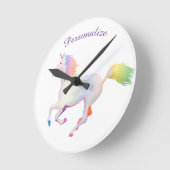 Rainbow Unicorn Child's Room Personaliseren Ronde Klok (Hoek)