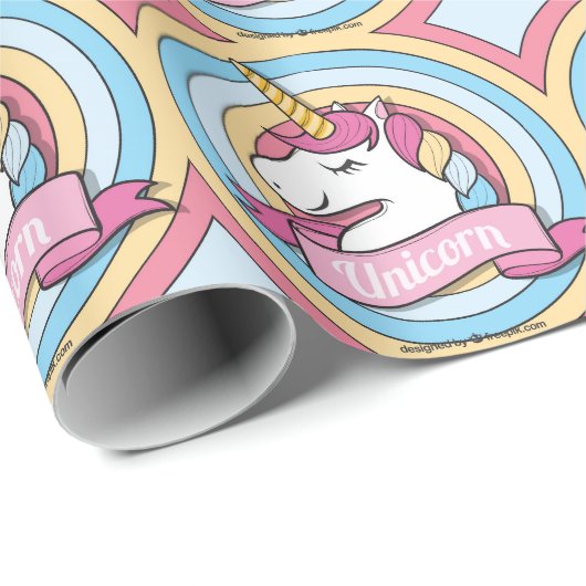 Rainbow Unicorn Circles Cadeaupapier (Rol Hoek)