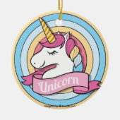 Rainbow Unicorn Circles Keramisch Ornament (Voorkant)