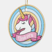 Rainbow Unicorn Circles Keramisch Ornament (Links)