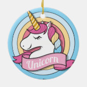 Rainbow Unicorn Circles Keramisch Ornament (Achterkant)