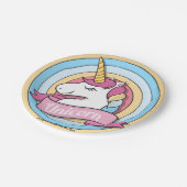 Rainbow Unicorn Circles Papieren Bordje (Gekanteld)