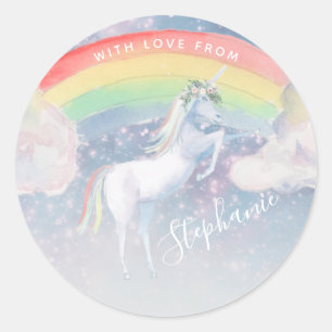 Rainbow Unicorn Classic Ronde Sticker