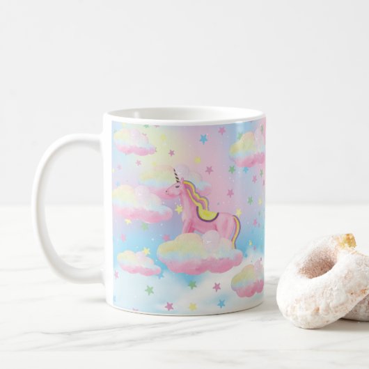 Rainbow Unicorn Cloud Mok (Met donut)