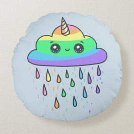 Rainbow Unicorn Cloud Rond Kussen