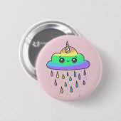 Rainbow Unicorn Cloud Ronde Button 5,7 Cm (Voorkant /achterkant)