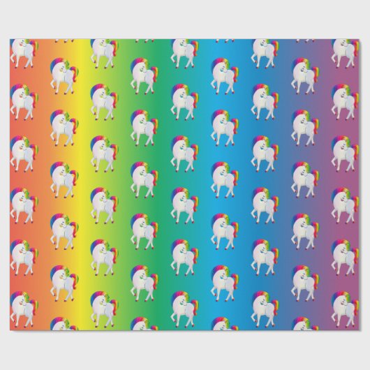 Rainbow Unicorn Colorful Gift Cadeaupapier (Vlak)