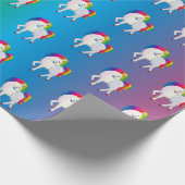 Rainbow Unicorn Colorful Gift Cadeaupapier (Hoek)