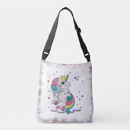 Rainbow Unicorn Crossbody Tas (Voorkant)